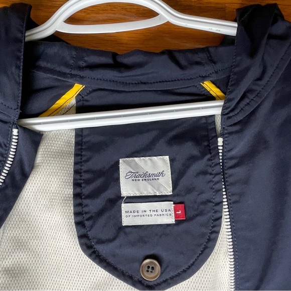 Tracksmith New England Blue Hooded Zip Up Running Jacket - Picture 10 of 10